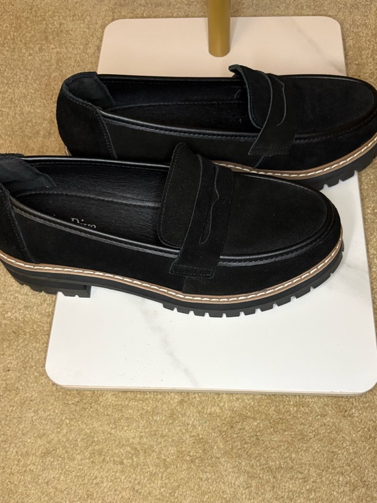 Aqua Diva Shoes - Aqua Diva Lola Black Suede Platform Penny Loafers